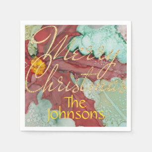 Kerstrode goudkleurige goudstak servet