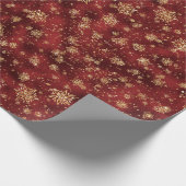 kerstrode goudluxe geometrische patroonomhulling cadeaupapier (Hoek)