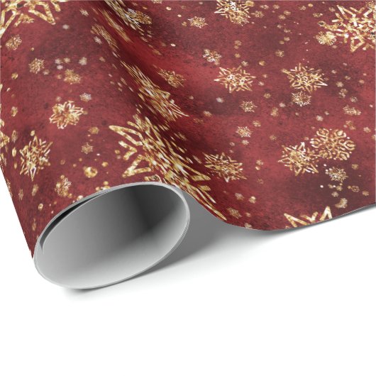 kerstrode goudluxe geometrische patroonomhulling cadeaupapier (Rol Hoek)