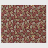 Kerstrode goudluxe Pine Cone Pattern Wrappi Cadeaupapier (Vlak)
