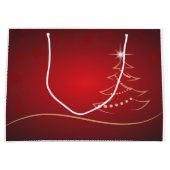 kerstrode goudtas groot cadeauzakje (Voorkant)