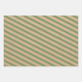 Kerstrode, groene en witte strepen, bijtende Kraft Inpakpapier Vel (Voorkant)