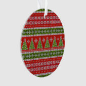 Kerstrode groene Feestdagen Elegant Ornament (voorkant)