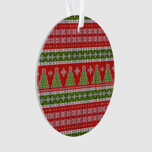 Kerstrode groene Feestdagen Elegant Ornament (voorkant)