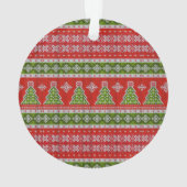 Kerstrode groene Feestdagen Elegant Ornament (achterkant)