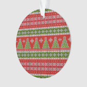 Kerstrode groene Feestdagen Elegant Ornament (voorkant)