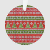 Kerstrode groene Feestdagen Elegant Ornament (voorkant)