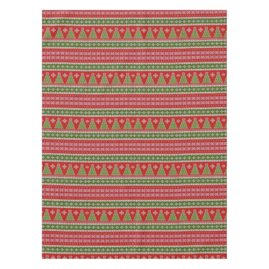 Kerstrode groene Feestdagen Elegant Tafelkleed (Voorkant)