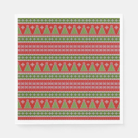 Kerstrode groene Feestdagen Modern Servet (Voorkant)