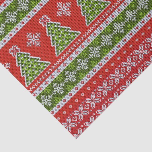 Kerstrode groene Feestdagen Modern Tissuepapier (Detail)