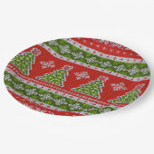 Kerstrode groene Feestdagen stijlvol Papieren Bordje (Gekanteld)
