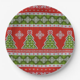 Kerstrode groene Feestdagen stijlvol Papieren Bordje