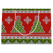 Kerstrode groene Feestdagen Trendy Groot Cadeauzakje (Voorkant)