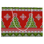 Kerstrode groene Feestdagen Trendy Groot Cadeauzakje (Achterkant)