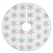 Kerstrode, groene feestelijke sneeuwvlok kerstboom rok (Voorkant)