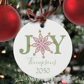 Kerstrode groene foto Joy Typografie Ornament