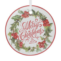 Kerstrode groene  Holly Ivy Calligrafie