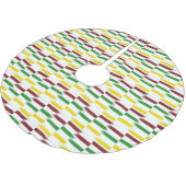 Kerstrode, groene, levendige gouden strepen op wit kerstboom rok (Gekanteld)