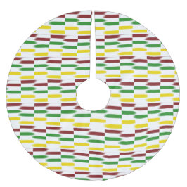 Kerstrode, groene, levendige gouden strepen op wit kerstboom rok