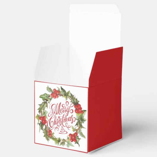 Kerstrode groene reuzenbril voor Ivy Typografie Bedankdoosjes (Geopend)