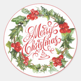 Kerstrode groene reuzenbril voor Ivy Typografie Ronde Sticker