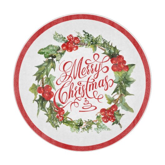 Kerstrode groene reuzenbril voor Ivy Typografie Snijplank (Voorkant)