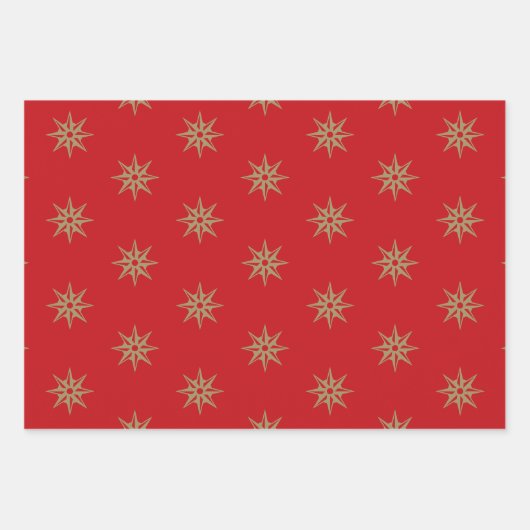 Kerstrode groene sneeuwvlokken, zwarte en gouden s inpakpapier vel (Voorkant)