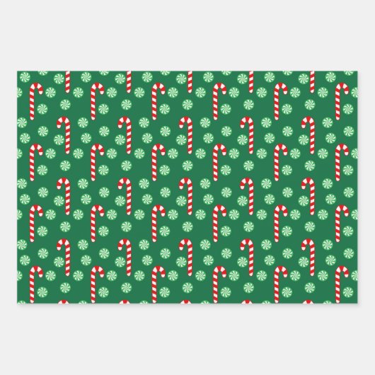 kerstrode groene snoepriet inpakpapier vel (Voorkant 2)