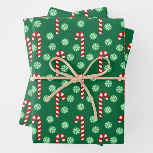 kerstrode groene snoepriet inpakpapier vel (In situ)