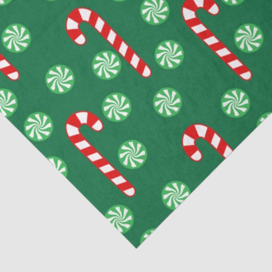 kerstrode groene snoepriet tissuepapier (Detail)