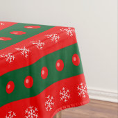 Kerstrode groene versieringen Snowflakes Holiday Tafelkleed (Voorbeeld)