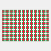 Kerstrode groene witte vlektartan gevlekt inpakpapier vel (Voorkant 3)