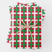 Kerstrode groene witte vlektartan gevlekt inpakpapier vel (In situ)