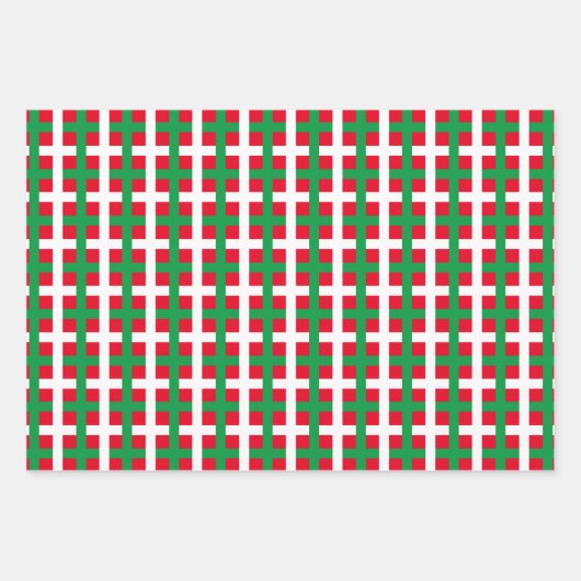 Kerstrode groene witte vlektartan gevlekt inpakpapier vel (Voorkant)