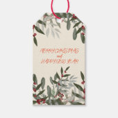 kerstrode Holly Berries Gift Labels Cadeaulabel (Voorkant)