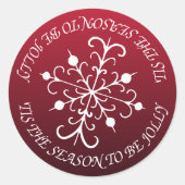 Kerstrode jolly Snowflake Envelope Stickers (Voorkant)
