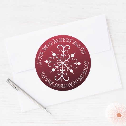 Kerstrode jolly Snowflake Envelope Stickers (Envelop)