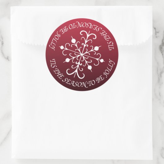 Kerstrode jolly Snowflake Envelope Stickers (Tas)