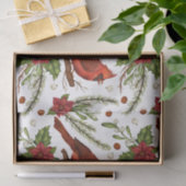 Kerstrode kardinaal Poinsettia Green Pine Tissuepapier (Geschenk)