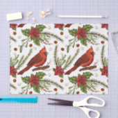 Kerstrode kardinaal Poinsettia Green Pine Tissuepapier (Craft)