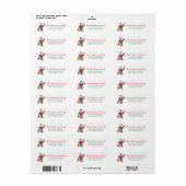 Kerstrode kardinaal Santa Retouradres Etiket (Full Sheet)