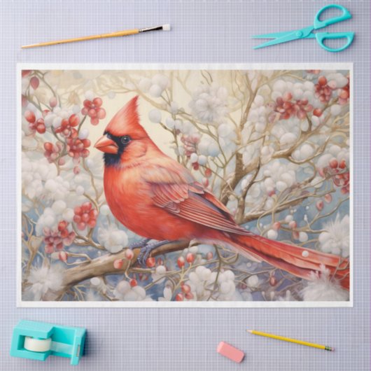 Kerstrode kardinaal tissuepapier (Craft)