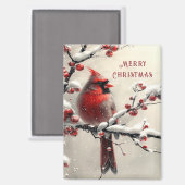 Kerstrode Kardinaal Vakantiemagneet Magneet (Voorkant / Achterkant)