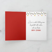 Kerstrode kardinaal Vogel met winterse Pet Feestdagen Kaart (Binnen)