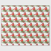 kerstrode kardinaal vogels Holly Berry Brunch Wr Cadeaupapier (Vlak)