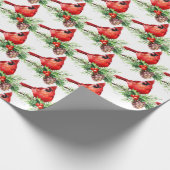 kerstrode kardinaal vogels Holly Berry Brunch Wr Cadeaupapier (Hoek)