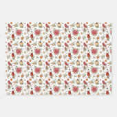 Kerstrode kardinale verpakking gecoördineerd inpakpapier vel (Voorkant)