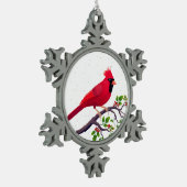 Kerstrode kardinale vogel tin sneeuwvlok ornament (Links)