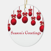 Kerstrode kerstballen met lint keramisch ornament (Links)