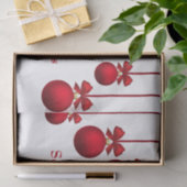 Kerstrode kerstballen met lint tissuepapier (Geschenk)